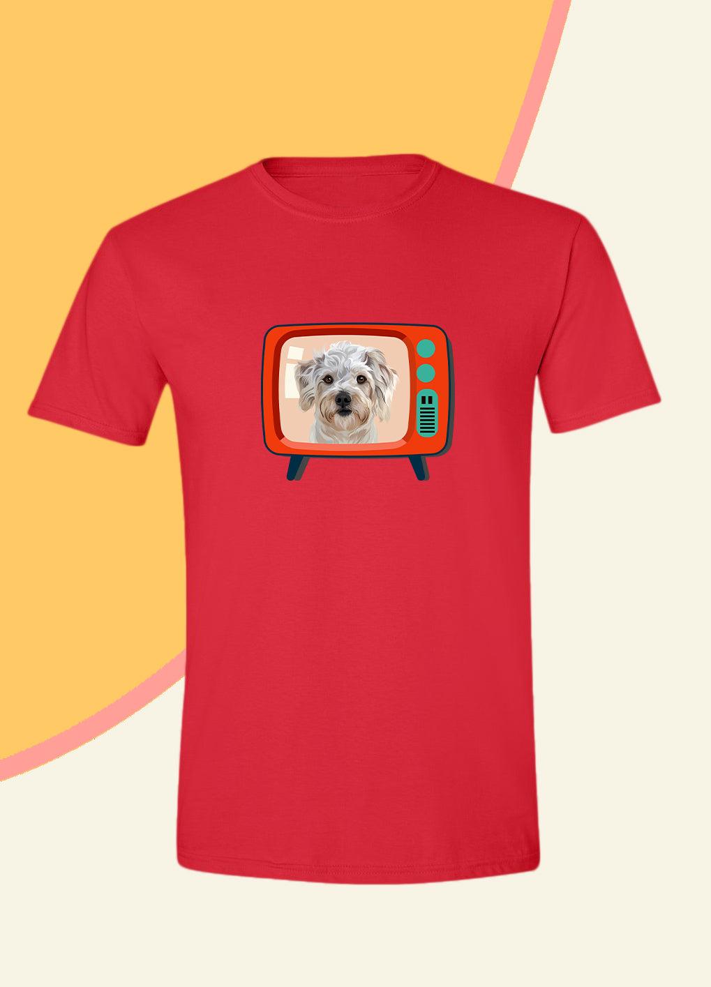 Retro TV - Unisex Custom Pet TShirt - NextGenPaws Pet Portraits