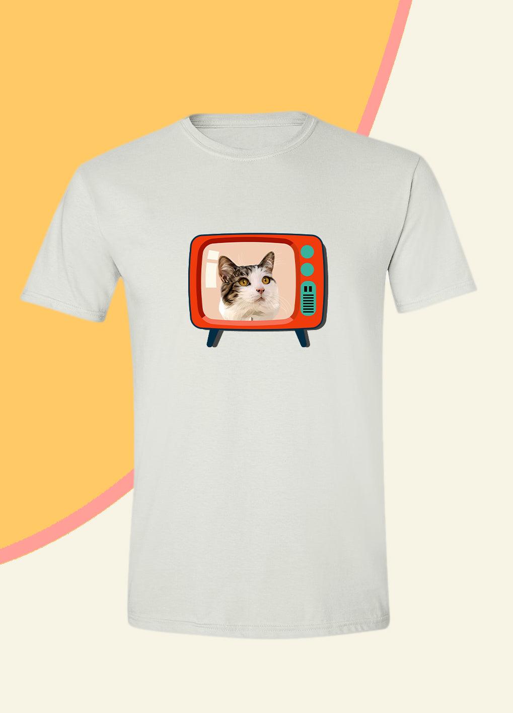 Retro TV - Unisex Custom Pet TShirt - NextGenPaws Pet Portraits