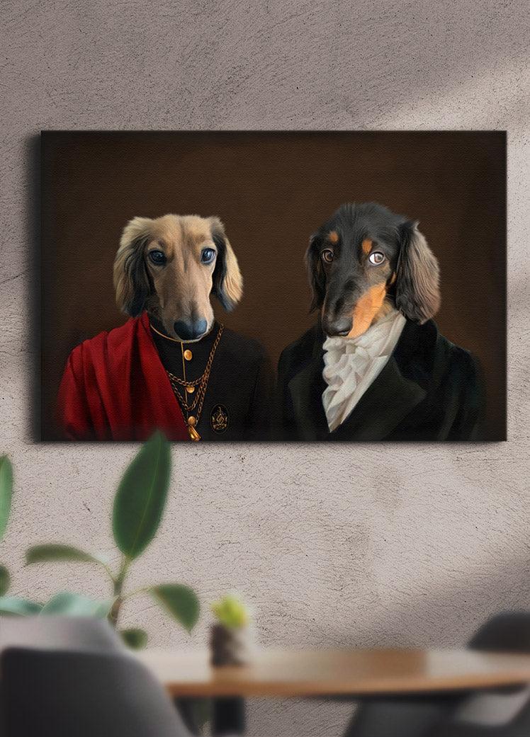The Bourgeois Couple - Custom Sibling Pet Portrait - NextGenPaws Pet Portraits
