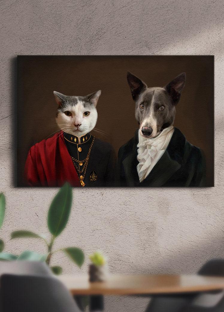 The Bourgeois Couple - Custom Sibling Pet Portrait - NextGenPaws Pet Portraits