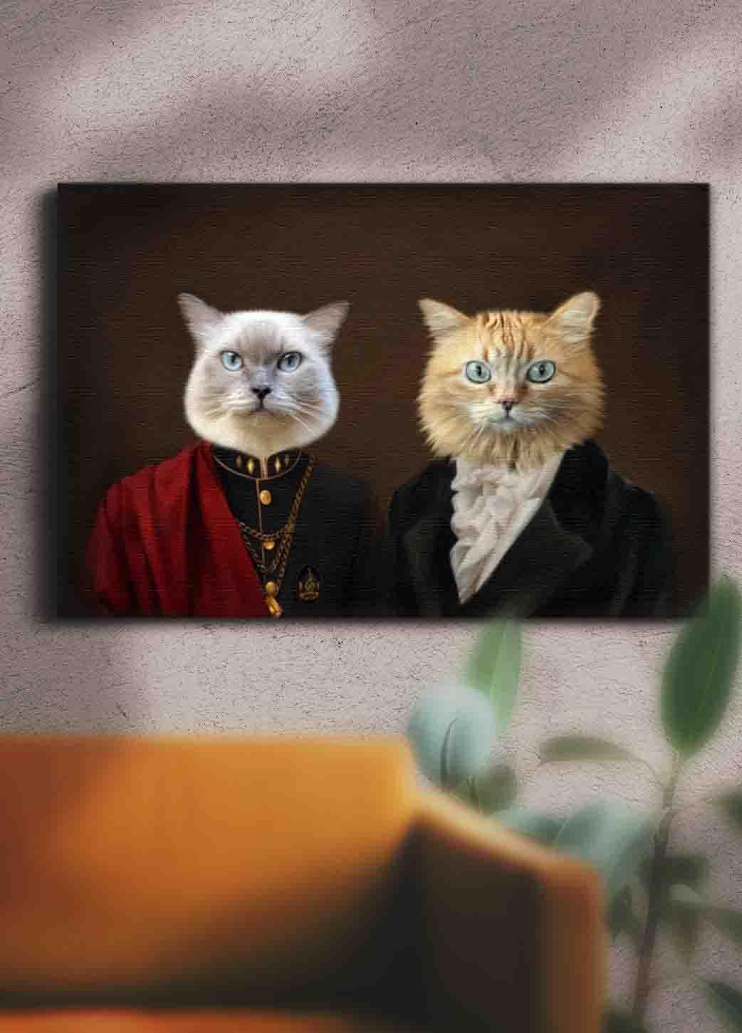 The Bourgeois Couple - Custom Sibling Pet Portrait - NextGenPaws Pet Portraits