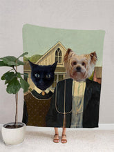 Load image into Gallery viewer, The Gothics - Custom Sibling Pet Blanket - NextGenPaws Pet Portraits