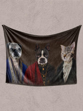 Load image into Gallery viewer, The Noble Trio - Custom Sibling Pet Blanket - NextGenPaws Pet Portraits