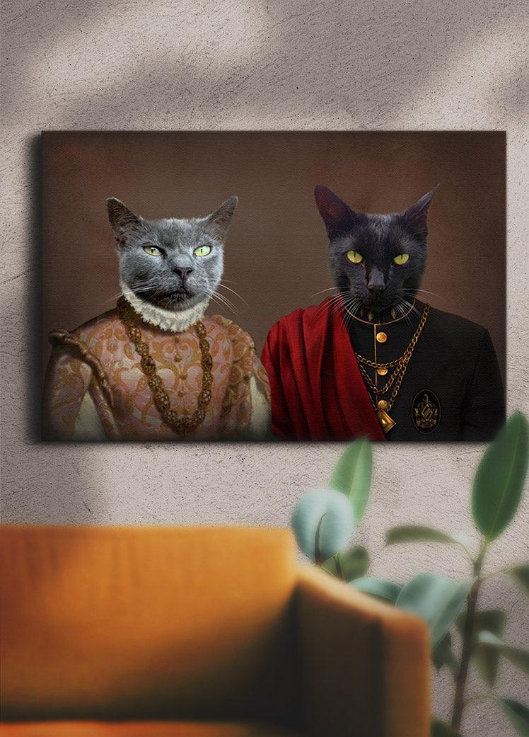 The Purple Couple - Custom Sibling Pet Portrait - NextGenPaws Pet Portraits