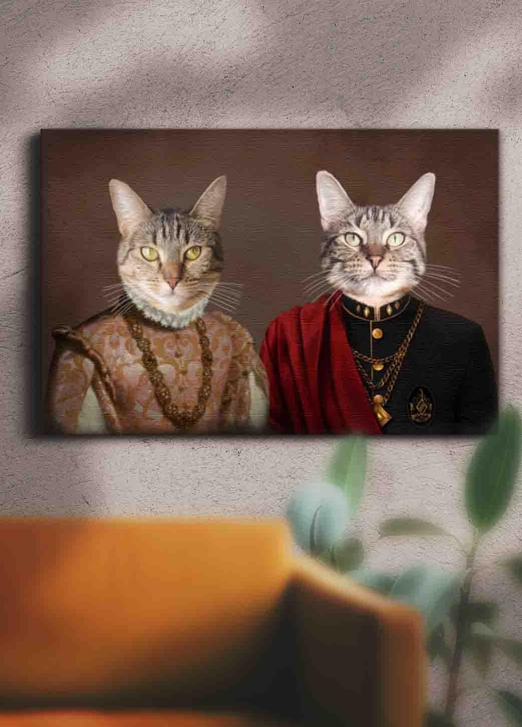 The Purple Couple - Custom Sibling Pet Portrait - NextGenPaws Pet Portraits