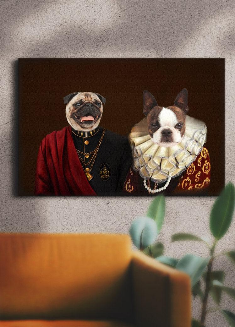 The Red Couple - Custom Sibling Pet Portrait - NextGenPaws Pet Portraits