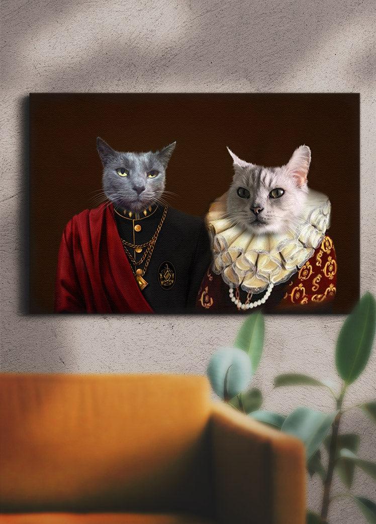 The Red Couple - Custom Sibling Pet Portrait - NextGenPaws Pet Portraits