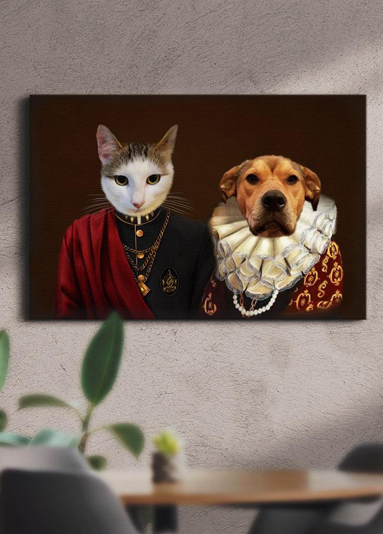 The Red Couple - Custom Sibling Pet Portrait - NextGenPaws Pet Portraits