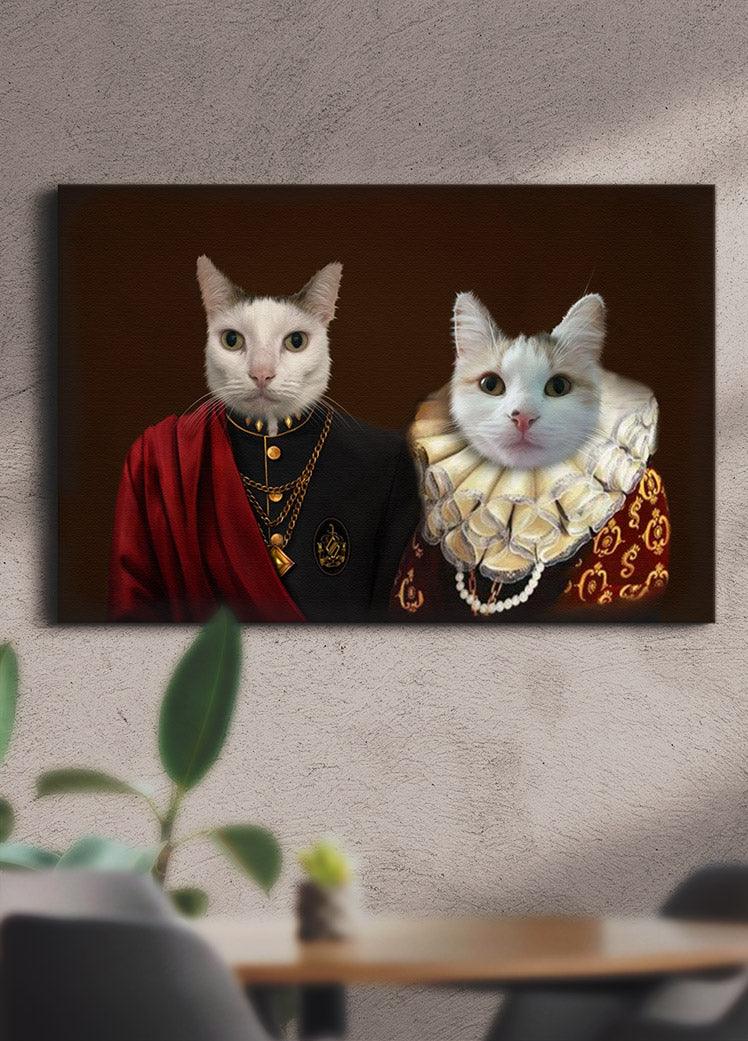 The Red Couple - Custom Sibling Pet Portrait - NextGenPaws Pet Portraits