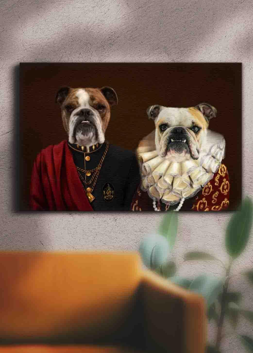 The Red Couple - Custom Sibling Pet Portrait - NextGenPaws Pet Portraits