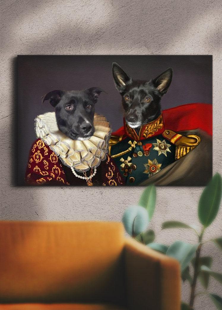 The Royal Couple - Custom Sibling Pet Portrait - NextGenPaws Pet Portraits