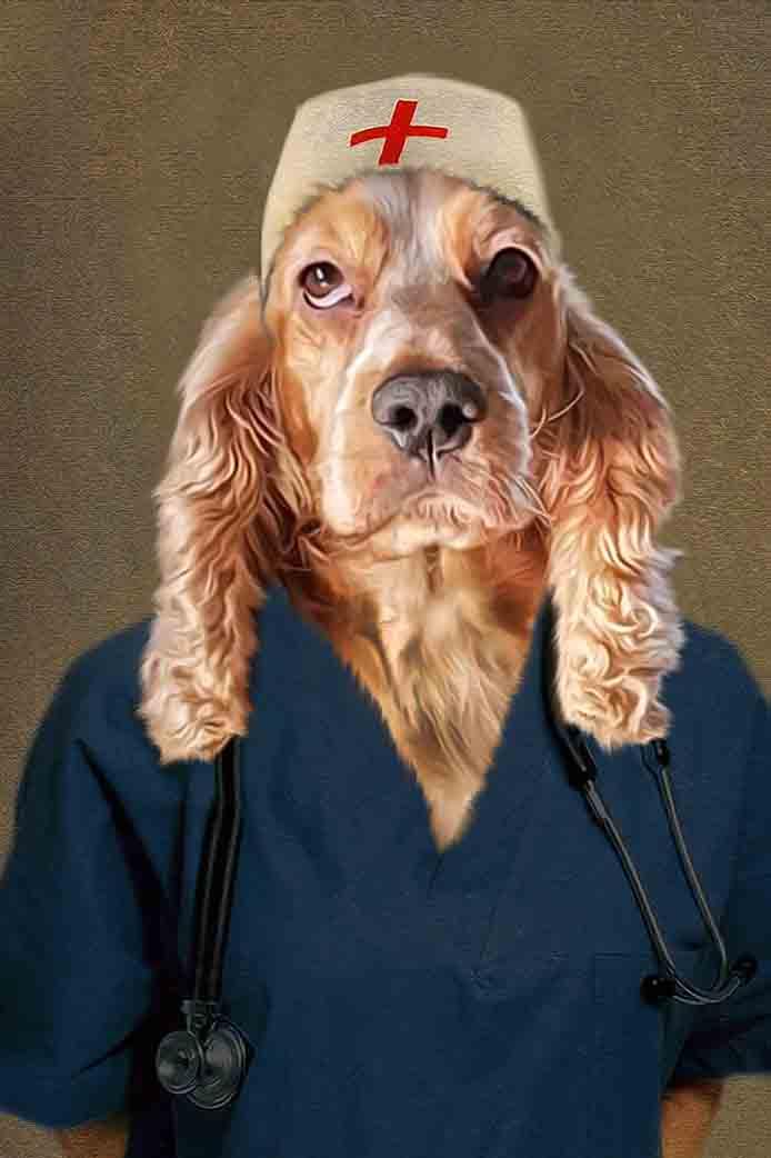 The Nurse - Custom Pet Portrait - NextGenPaws Pet Portraits