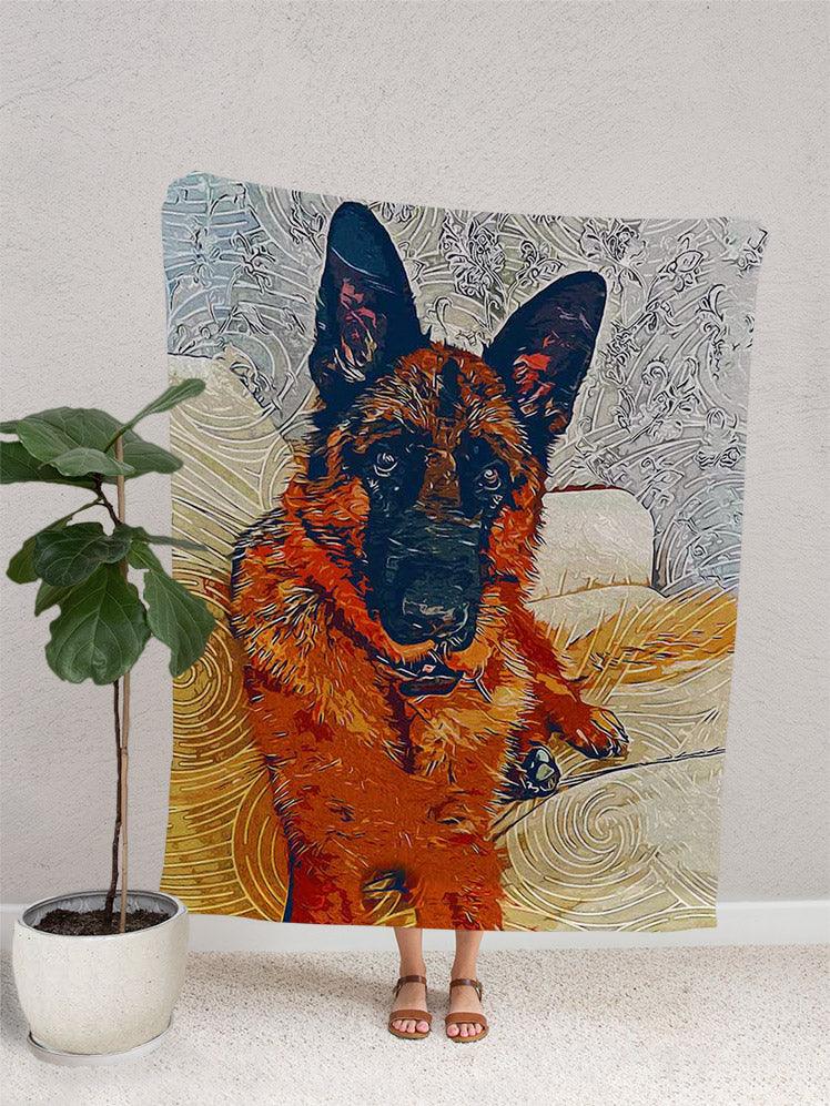 Abstract Oil Painting - Custom Pet Blanket - NextGenPaws Pet Portraits