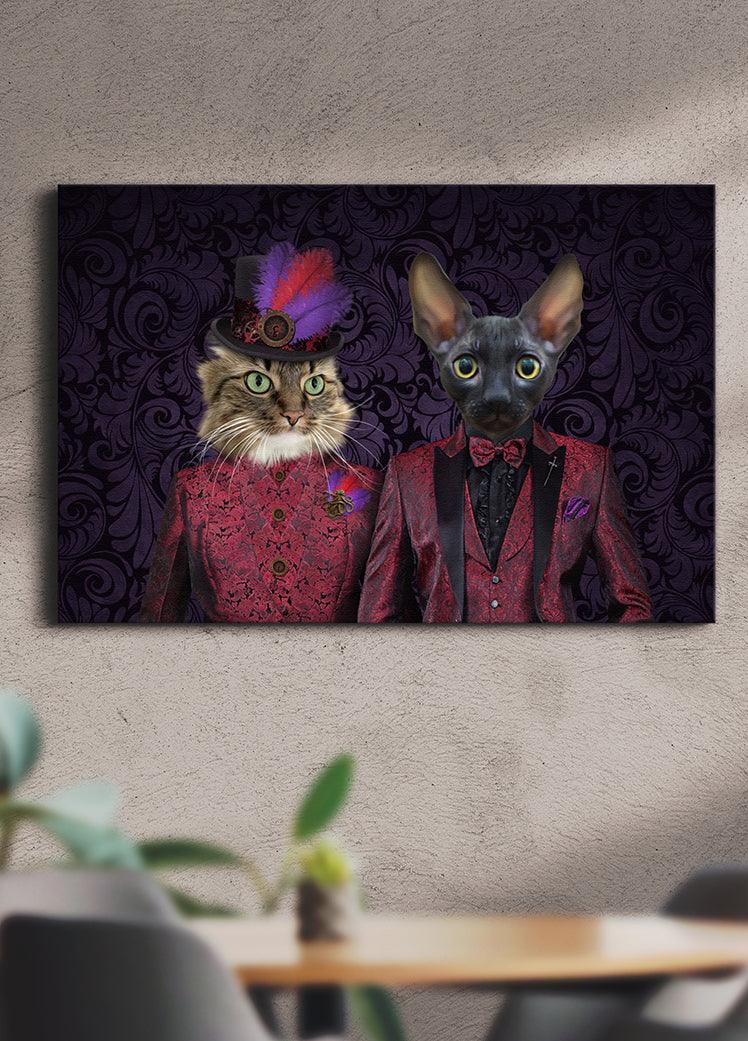 The Steampunk Couple - Custom Sibling Pet Portrait - NextGenPaws Pet Portraits