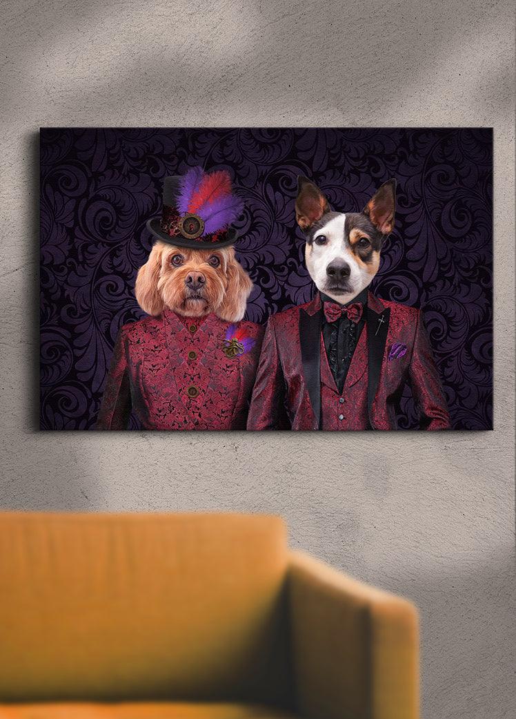 The Steampunk Couple - Custom Sibling Pet Portrait - NextGenPaws Pet Portraits
