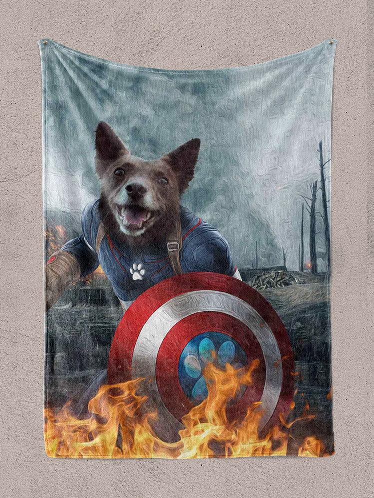 Captain Doggmerica - Custom Pet Blanket - NextGenPaws Pet Portraits