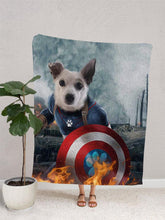 Load image into Gallery viewer, Captain Doggmerica - Custom Pet Blanket - NextGenPaws Pet Portraits
