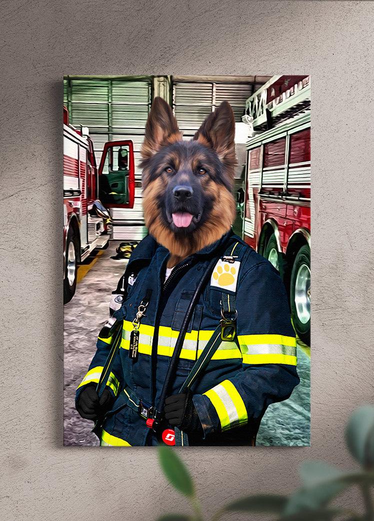 The Chief Firefighter - Custom Pet Canvas - NextGenPaws Pet Portraits