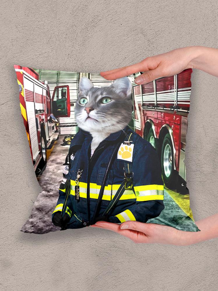 The Chief Firefighter - Custom Pet Pillow - NextGenPaws Pet Portraits