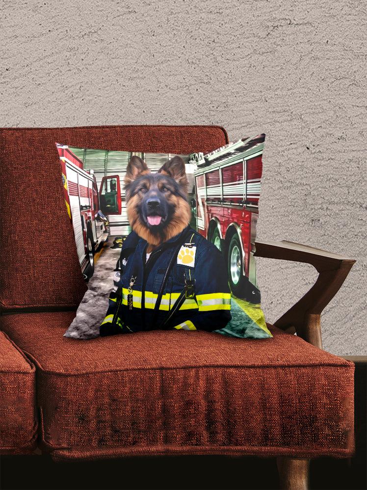 The Chief Firefighter - Custom Pet Pillow - NextGenPaws Pet Portraits