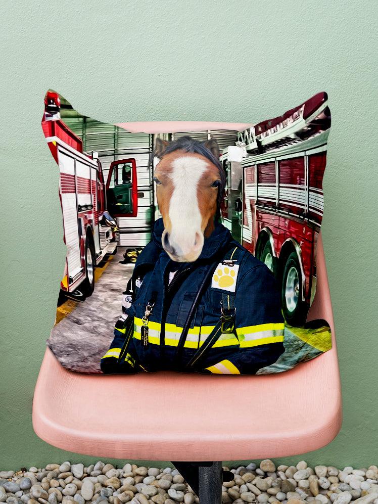 The Chief Firefighter - Custom Pet Pillow - NextGenPaws Pet Portraits
