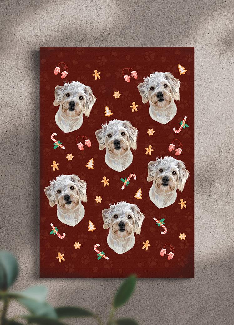 Christmas Cookie Red - Custom Pet Canvas - NextGenPaws Pet Portraits