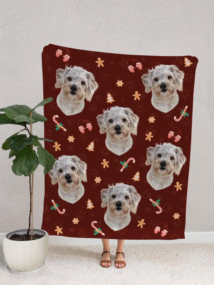 Christmas Cookie Red - Custom Pet Blanket - NextGenPaws Pet Portraits