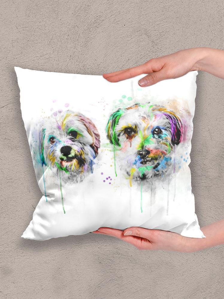 Colourful Painting Sibling - Custom Pet Pillow - NextGenPaws Pet Portraits