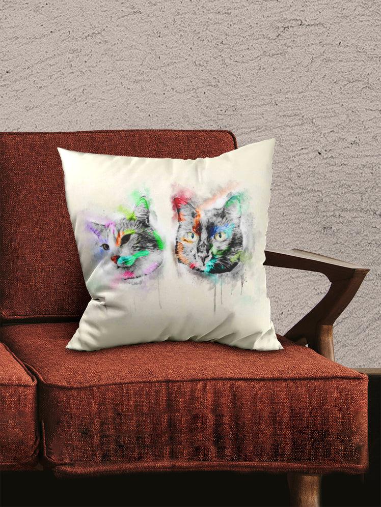 Colourful Painting Sibling - Custom Pet Pillow - NextGenPaws Pet Portraits