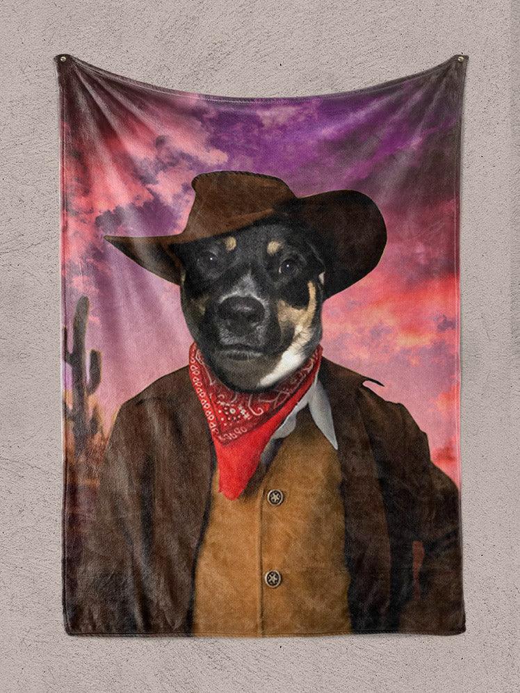 Cowboy - Custom Pet Blanket - NextGenPaws Pet Portraits