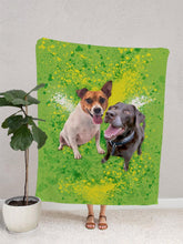 Load image into Gallery viewer, Splash Oil Painting Sibling - Custom Pet Blanket - NextGenPaws Pet Portraits
