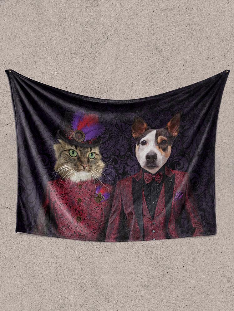 The Steampunk Couple - Custom Sibling Pet Blanket - NextGenPaws Pet Portraits