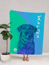 Load image into Gallery viewer, DuoTone Paws - Custom Pet Blanket - NextGenPaws Pet Portraits
