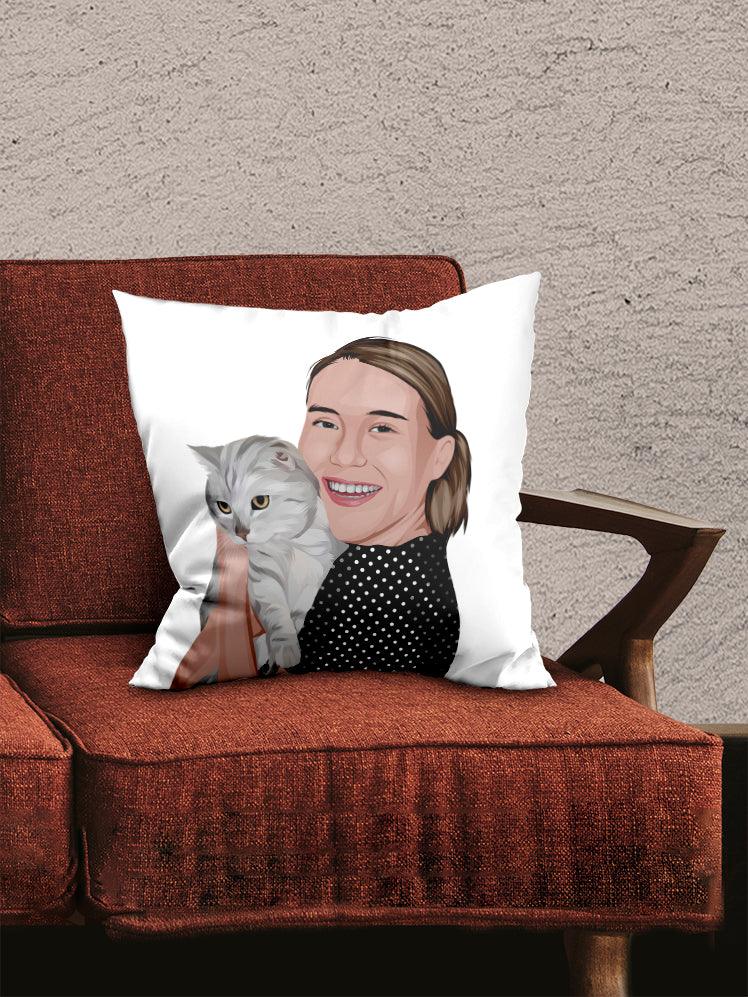 Human and Pet Design - Custom Pet Pillow - NextGenPaws Pet Portraits