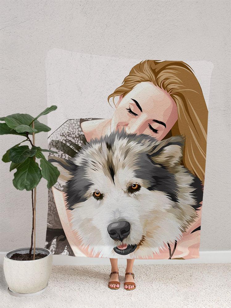 Human and Pet Design - Custom Pet Blanket - NextGenPaws Pet Portraits
