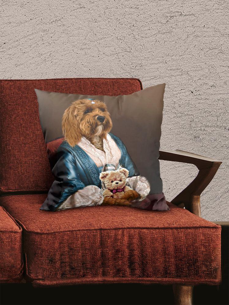 The Lady with Bow - Custom Pet Pillow - NextGenPaws Pet Portraits