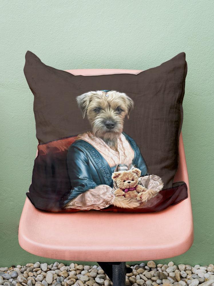 The Lady with Bow - Custom Pet Pillow - NextGenPaws Pet Portraits