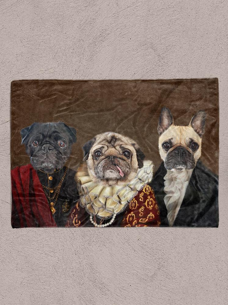 Lucky Trio - Custom Sibling Pet Blanket - NextGenPaws Pet Portraits