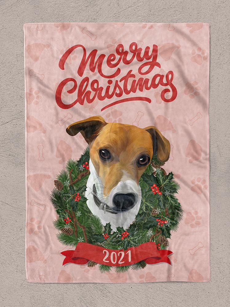 Merry Christmas  - Custom Pet Blanket - NextGenPaws Pet Portraits