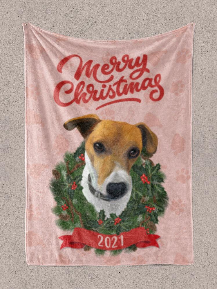 Merry Christmas  - Custom Pet Blanket - NextGenPaws Pet Portraits