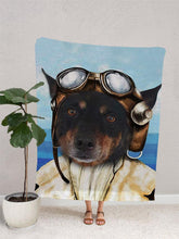 Load image into Gallery viewer, Modern Pilot - Custom Pet Blanket - NextGenPaws Pet Portraits
