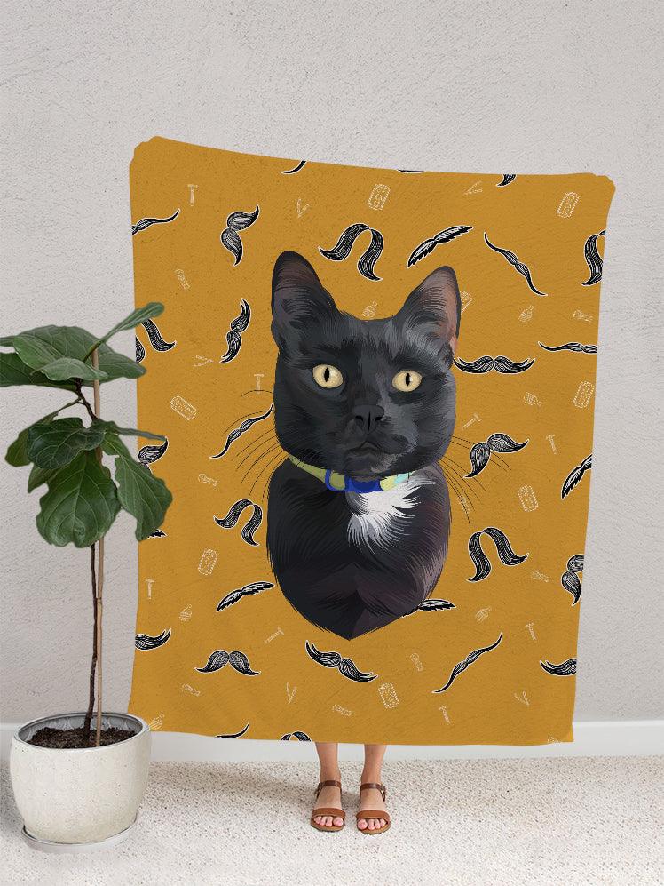Funky Designs | Moustache - Custom Pet Blankets - NextGenPaws Pet Portraits