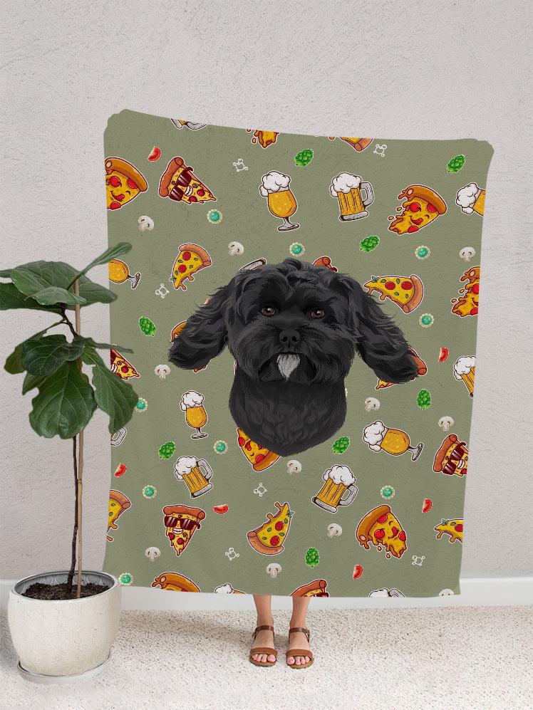 Funky Designs | Pizza & Beer - Custom Pet Blankets - NextGenPaws Pet Portraits