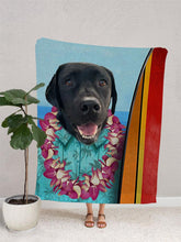 Load image into Gallery viewer, Surfer - Custom Pet Blanket - NextGenPaws Pet Portraits
