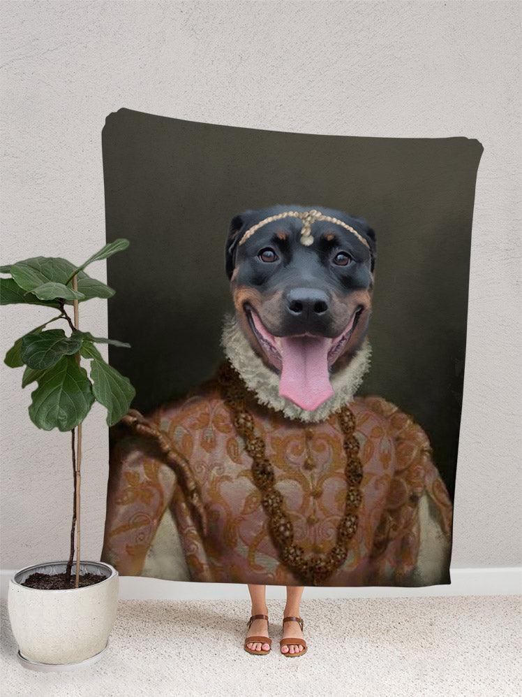 The Dame with Hairpiece - Custom Pet Blanket - NextGenPaws Pet Portraits