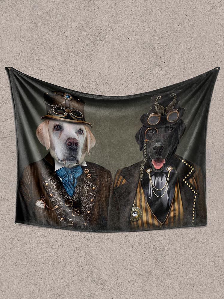 The Doc and The Pilot - Custom Sibling Pet Blanket - NextGenPaws Pet Portraits