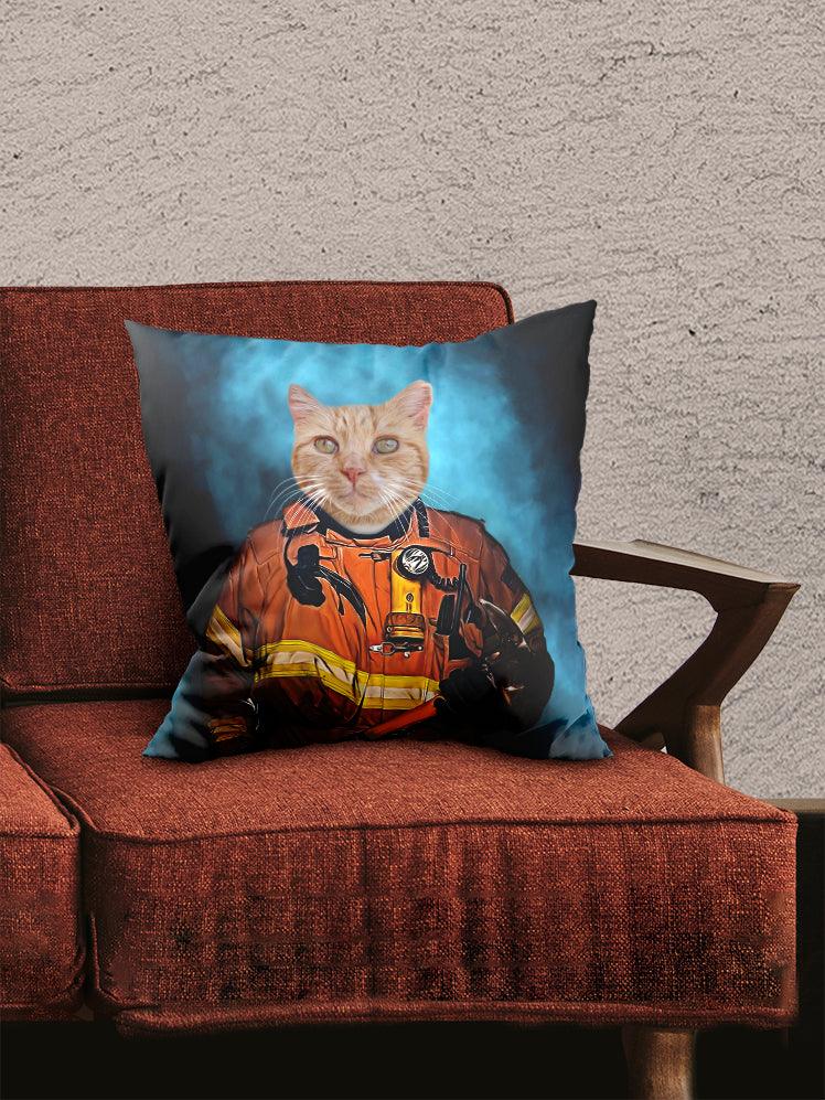 The Firefighter - Custom Pet Pillow - NextGenPaws Pet Portraits