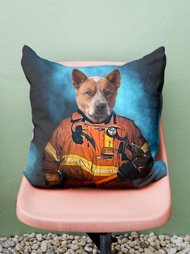 The Firefighter - Custom Pet Pillow - NextGenPaws Pet Portraits