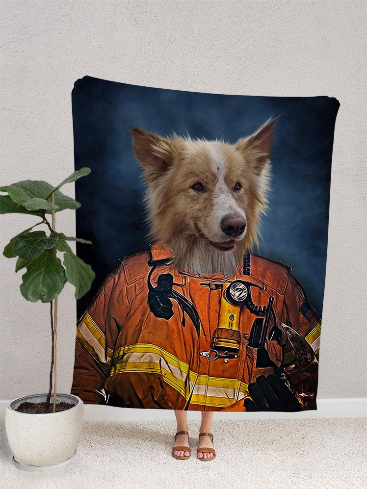 The Firefighter - Custom Pet Blanket - NextGenPaws Pet Portraits