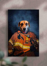 Load image into Gallery viewer, The Firefighter - Custom Pet Canvas - NextGenPaws Pet Portraits
